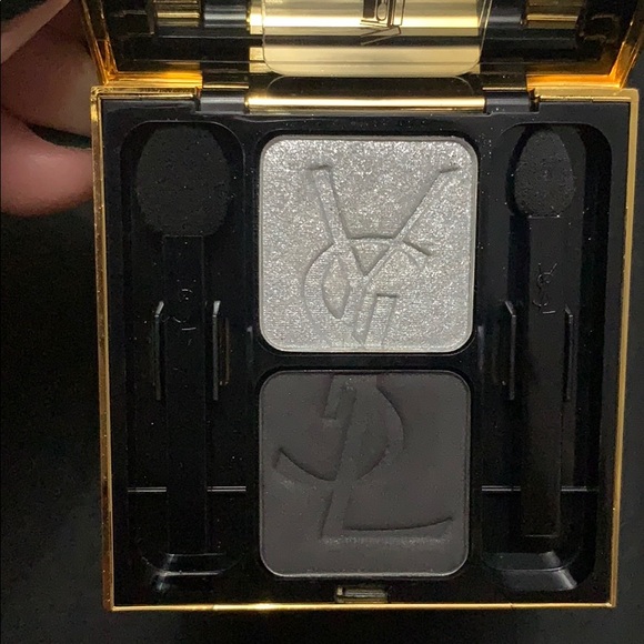 Yves Saint Laurent Makeup Ysl Eyeshadow Duo Sparkly Silver And Matte Black Poshmark